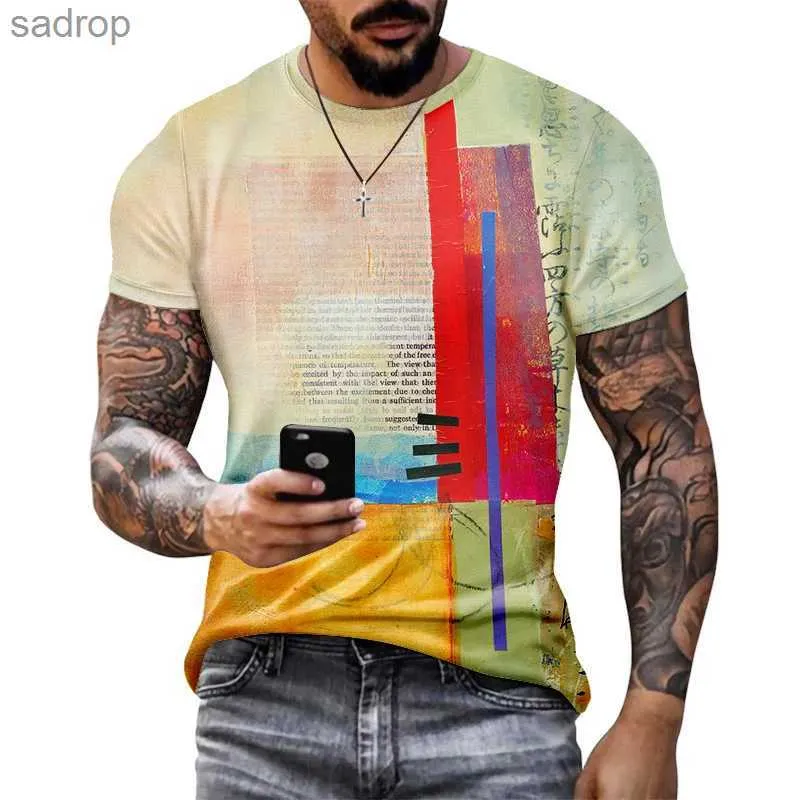 T-shirts voor heren Mens Fashion Street Hip-Hop Harajuku Full Match Top Zomer Nieuwe O-Neck korte mouw 3D-printen Casual los larget-shirtxs-6xlxw