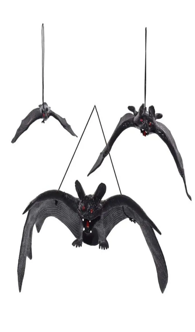 Batti di simulazione di Halloween Trick giocattolo giocattolo sospeso Vampile Ciondolo Scary Bat April April039s Day Halloween Decorations PART PAPS JK194085959