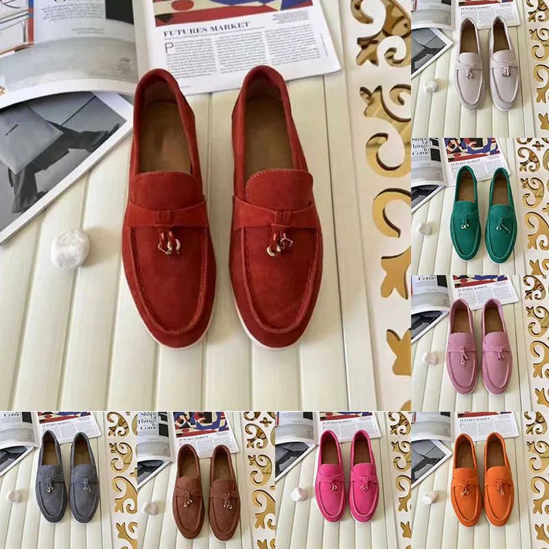 Lp Mokorsyka na fortepiany damskie buty sukienki it designer luksusowy moda branża skóra płaska niska zamszowa krowa skóra Oxfords swobodne moccasiny leniwe but rozmiar 35-44