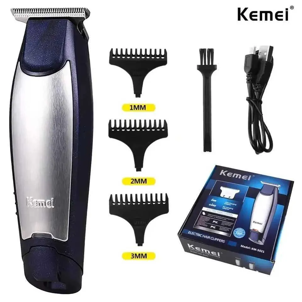 Haar Trimmer Kemei KM-5021 Elektrische schaar Professionele kit USB-kabellaadkale heren Q240427