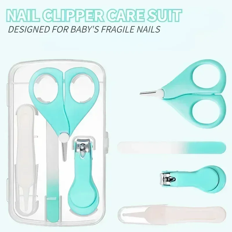 Care 4st Baby Health Kits Nail Care Set för barn Nagel Clipper SCISSORS Nagelklippare förvaringslåda för resor