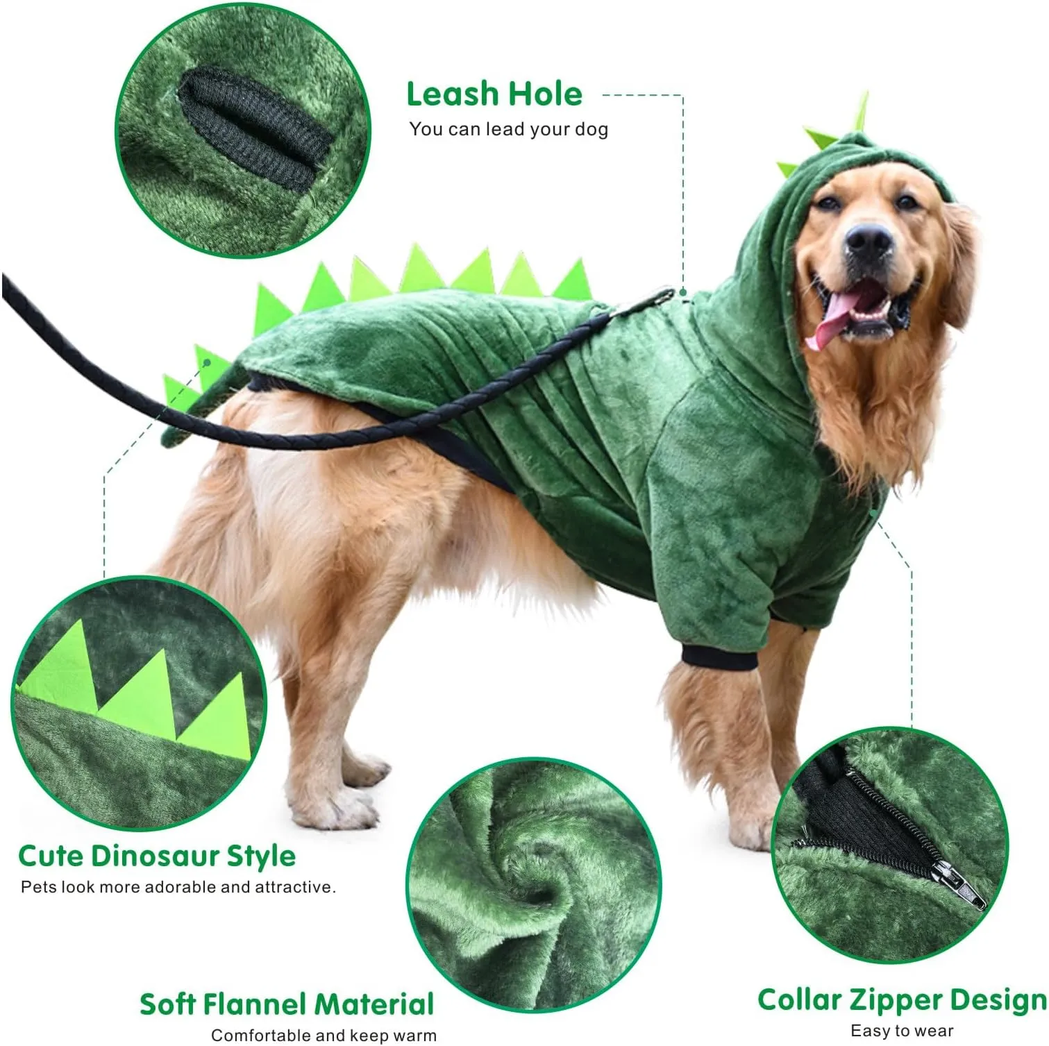 Large Dog Halloween Dinosaur Costume Jacket Warm Cotton Fleece Pet Dog Coat  for Puppies 38 Inch Chest Size Green Hoodie from Dhgate Dog Costumes -  price 20.49