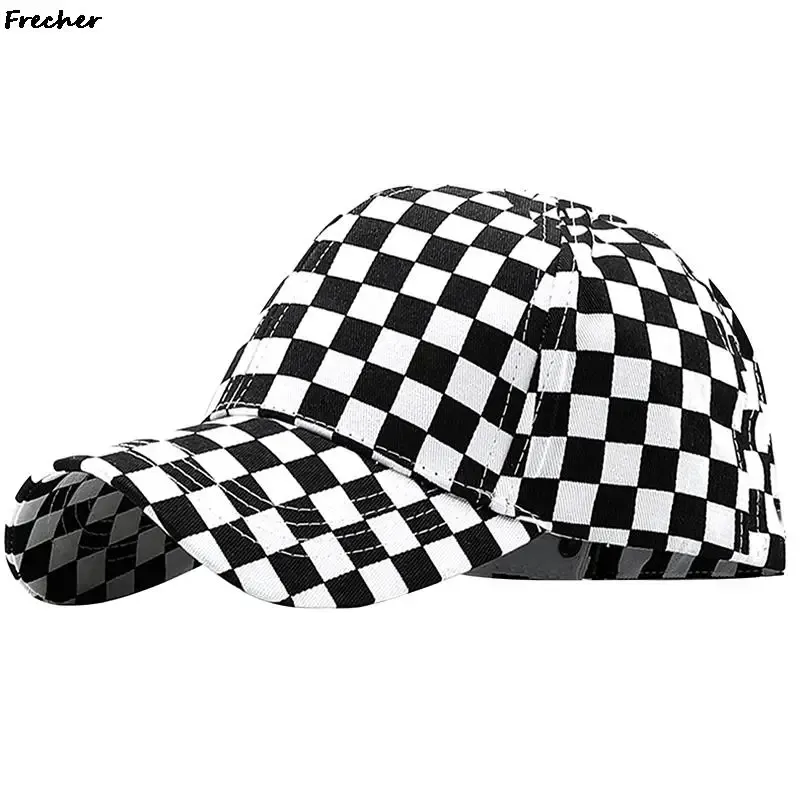 Softball Checkerboard Wzorka baseballowa czapki Summer Classic Trucker Hat for Women Men Outdoor Sports Tad Hat Plaid Hip Hop Snapback Cap