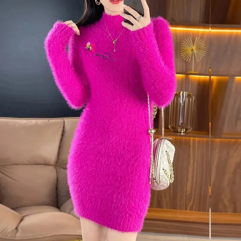 princess polly baby blue dress Sweater knit dresses womens floor-length chiffon mini dress with floral  embroidery ultra-thin knit for winter from Dhgate Urban Sexy Dresses