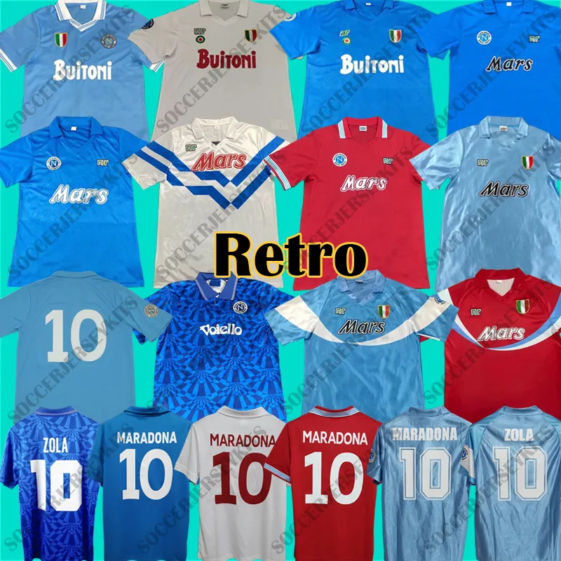 1987 1988 Napoli Retro Soccer Jerseys Coppa Italia SSC Napoli Maradona 10 Calcio Vintage Kits Napoli