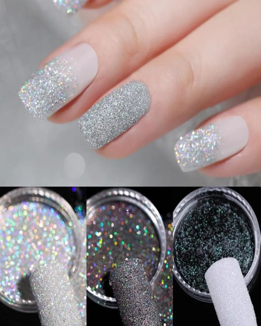 3pcs Gradient Shiny Glitter Set Stest Powder Sparkly Manicure Nail Art Chrome Pigment Silver Diy Diy Art Catters 4160527