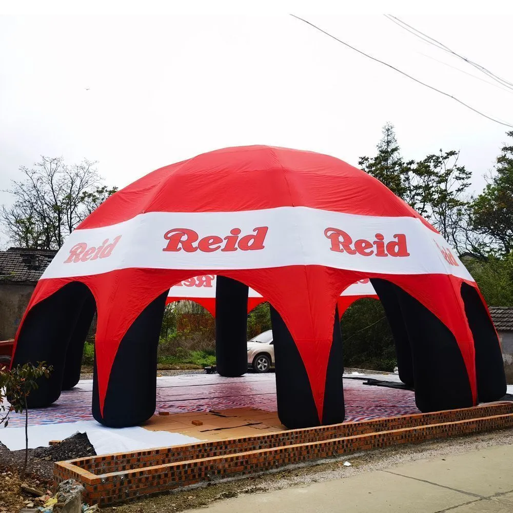 12m Grande tenda de aranha inflável de iglu, feira de feira de feira de tecido personalizado conto de arcons da marquise de tendas de gazebos