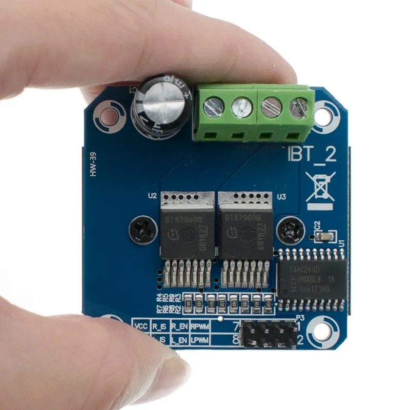 Double BTS7960 43A H-Bridge Högeffektförarmodul/ DIY Smart Car Current Diagnostic för Arduino