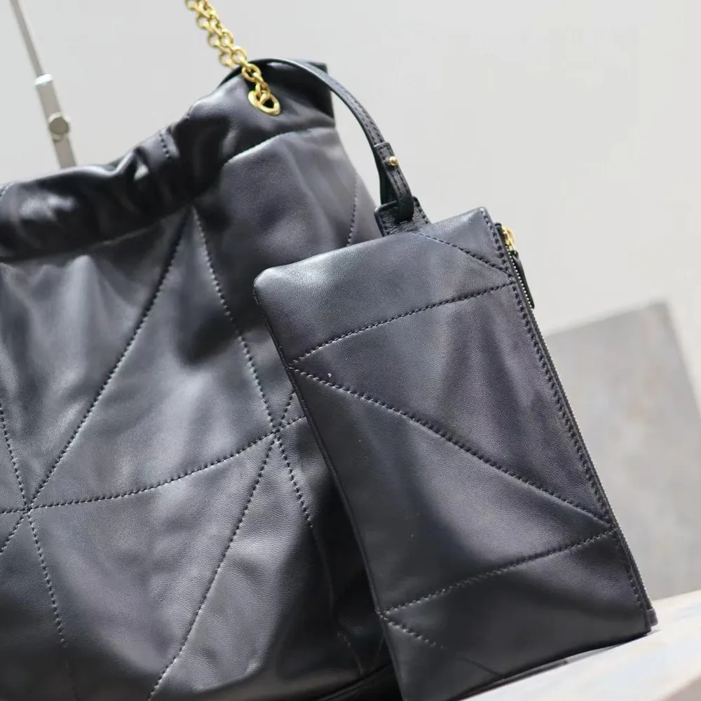 10a lustra Jakość projektanci pikowana torba na torby duże torby na zakupy 38 cm owczacza czarna torba podróżna damska oryginalna skórzana torebki torebki portfele portfela