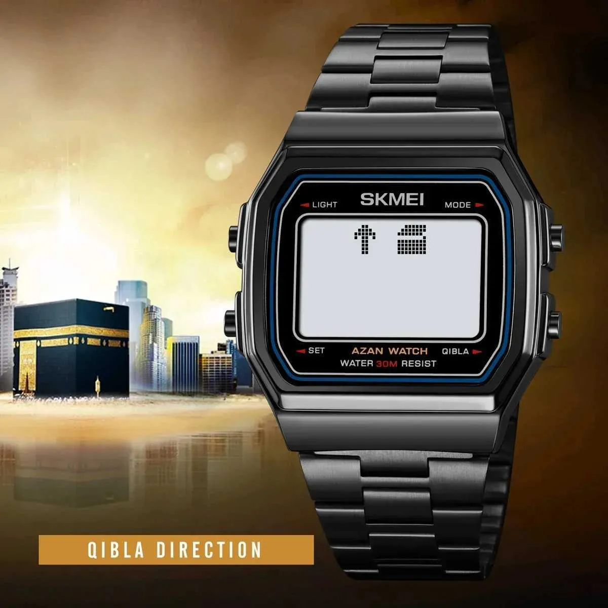 Save Big on Bulk Skmei Qibla Watch SKMEI Muslim Azan Alarm Clock Qibla  Watch Tactical Gear Digital Watch With Light Display Best Deals on DHgate