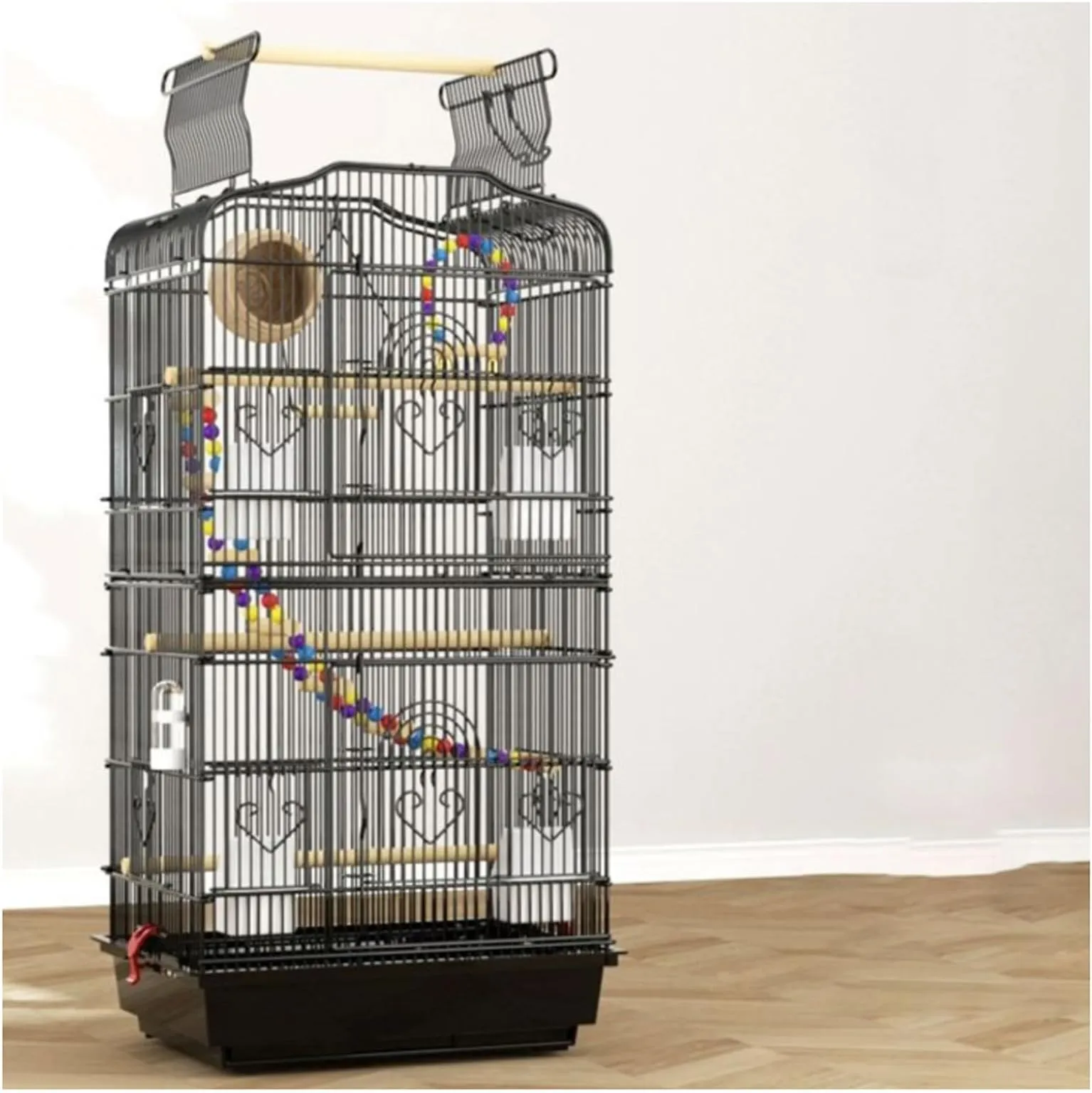 Illustration of Parrot Cage With Large Removable Tray
