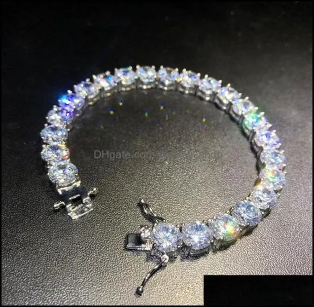 Jewelryiced Out Diamond Tennis Bracelets Mens Gold Sier Hip Hop Jewelry High Quality 8Mm Zircon Bracelet Drop Delivery 2021 Mchvr1937186