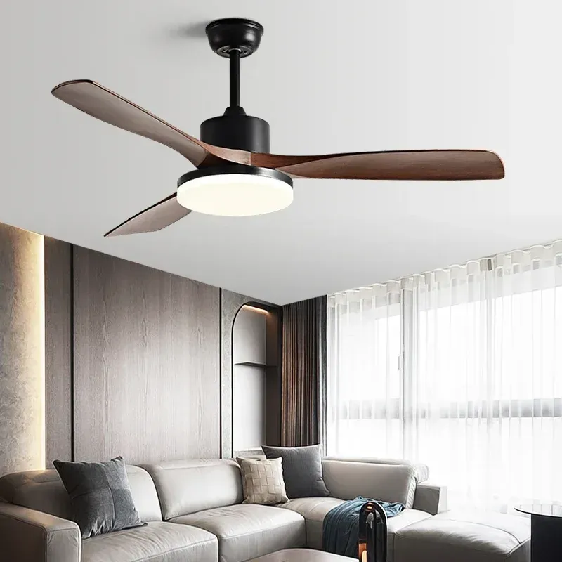 Restaurant Fan lights Modern Simplicity Ceiling fan Indoor Living Room DC 110V 220V Remote Control Strong winds Electric fans