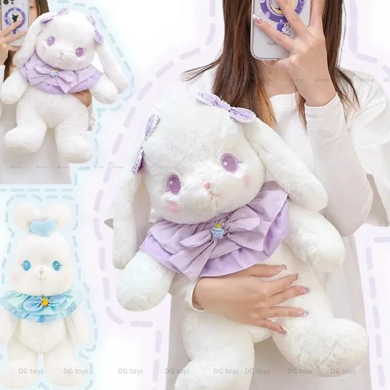 Kawaii Japan Lolita Rabbit Bear Doll Childrens мягкая плюшевая кролика, наполненная животными, подушка для детей, подарок на день рождения 240424