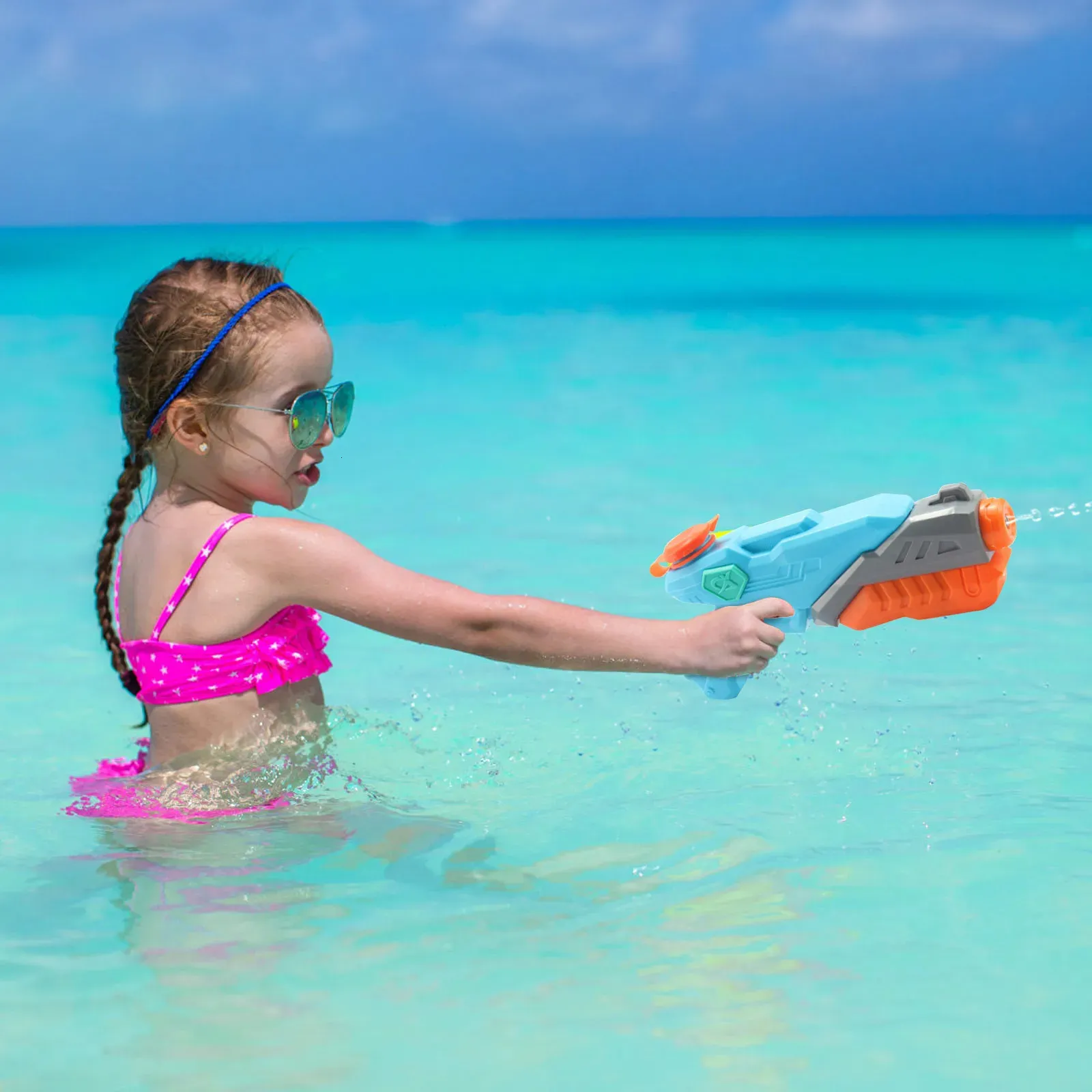 Super Water Gun Blaster Soaker Squirt Guns Идеи Подарочные игрушки для летнего открытого бассейна пляж пляжный песок вода играет 240412