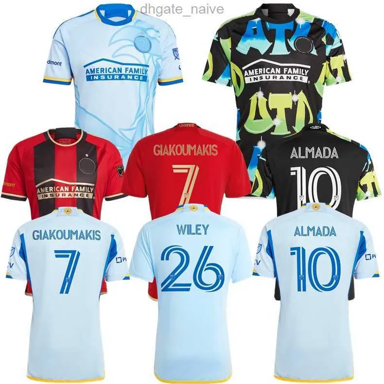 2024 Jerseys de football d'Atlanta United 23 24 25 Saba Home Away Almada Resurgen Giakoumakis Wiley Home Black The 404 Football Shirt