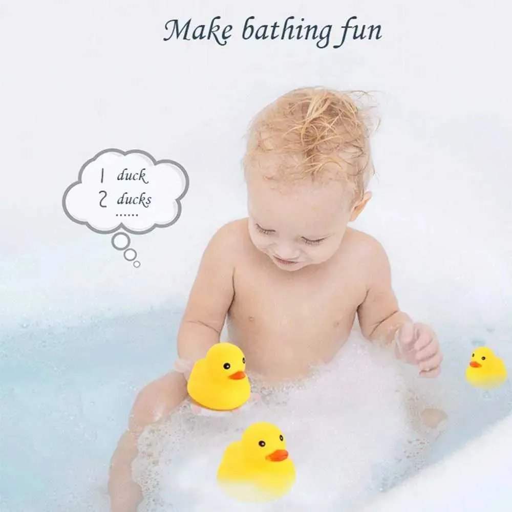 Toys de bain pour bébé en caoutchouc toys de bain de canard en caoutchouc jaune mini canards flottant canard baby baignier jouet douche faveurs cadeaux pour les tout-petits