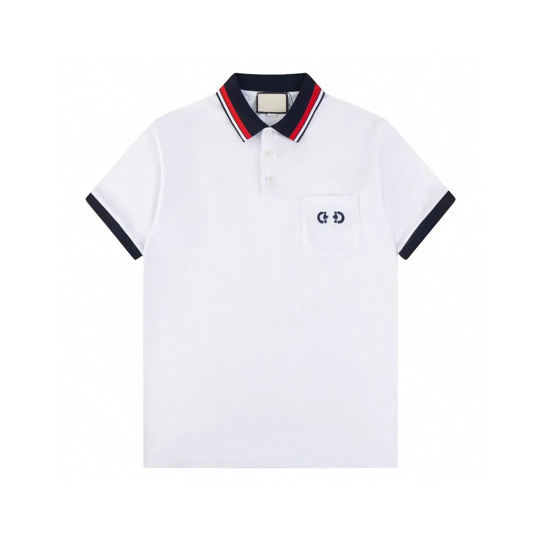 męska koszula polo designer koszule dla mężczyzny moda fokus haft haft wąż podwiązka małe pszczoły wzór ubrania ubrania tee czarno -białe męskie koszulka a17