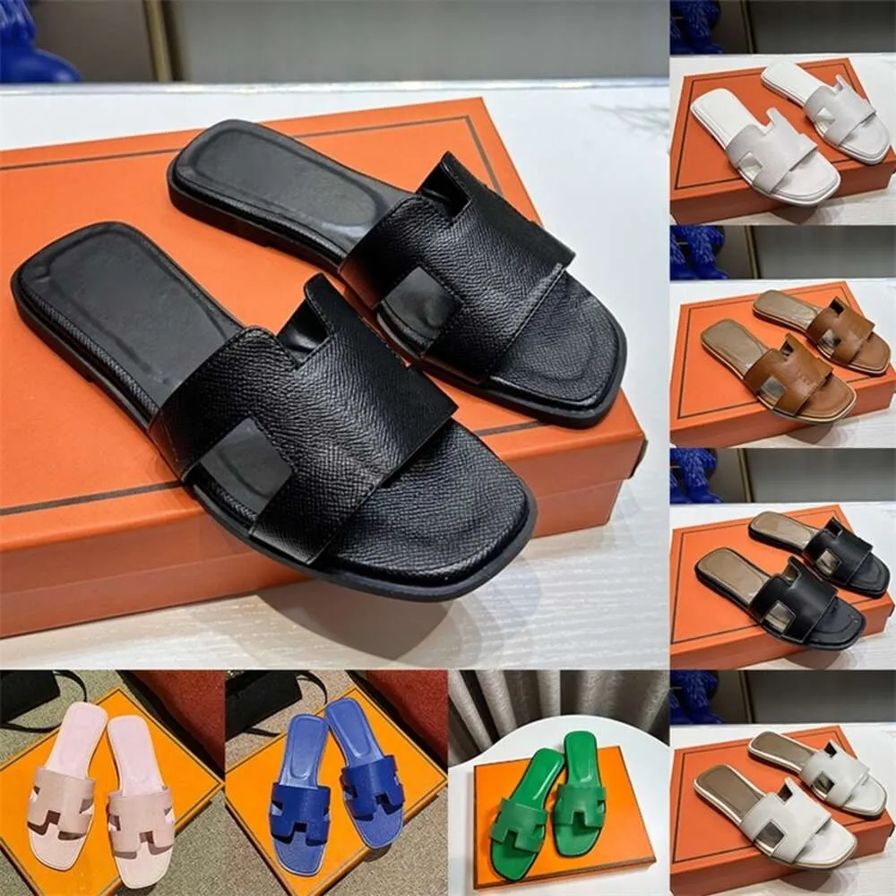 Designer für Damen Damen Mode Sandalen berühmte Designerinnen orange schwarze weiße Lederflat Flats Sandale Sliders Sommerschuhe Claquette