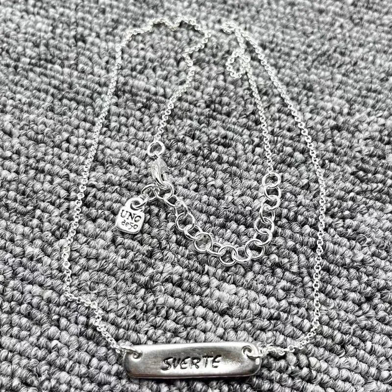 Pendants 2024 U NOde50 Original Fashion Plating 925 Silver Nameplate Lucky Necklace Holiday Jewelry Valentine's Day Gift