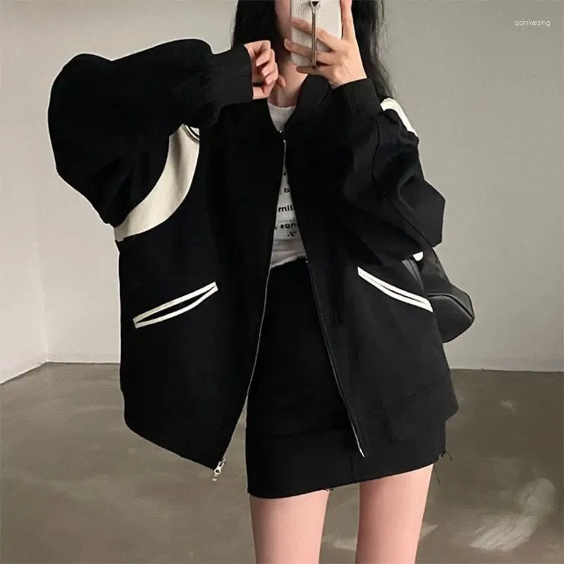 Hoodies Women Style coreano Spring Otoño Invierno Invierno Vintage suelto de béisbol de hombre a hombre