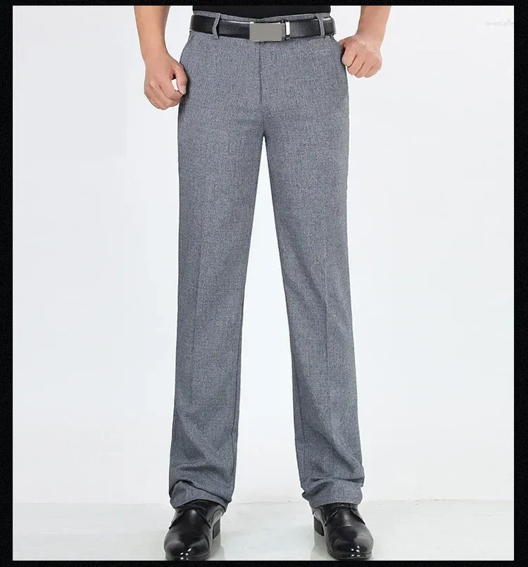 メンズパンツ2024ブランド春夏のズボンの男性カジュアルハイウエストゆるいストレートチューブズボンのための薄い素材
