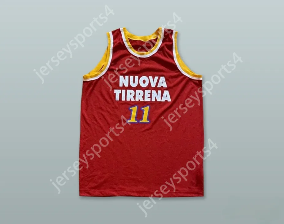 Niestandardowe nazwa Niewiele młodzież/dzieci Pallacanestro Virtus Roma 11 Red Basketball Jersey Top zszyte s-6xl