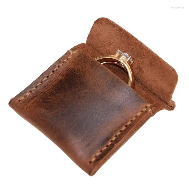 Sacs de rangement Sac en cuir anneau de mariage petit support de pochette boîtier portable conteneur portable décoratif # w0