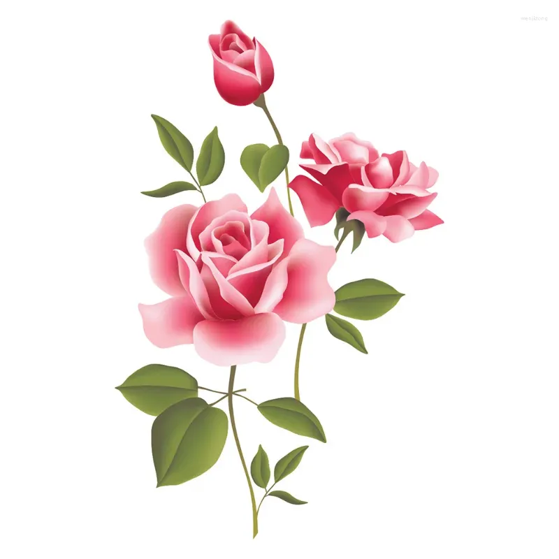 Décoration de fleurs décoratives pour le salon Rose Mur Boucille Décore Autocollant décalcomanies fleuries murales