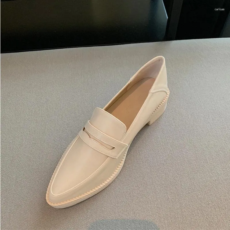 DHgate Womens Leather Pointed Toe Slide Loafers Thick Bottom Brogues Mules Espadrilles Flats 2024 Shoes Accessories