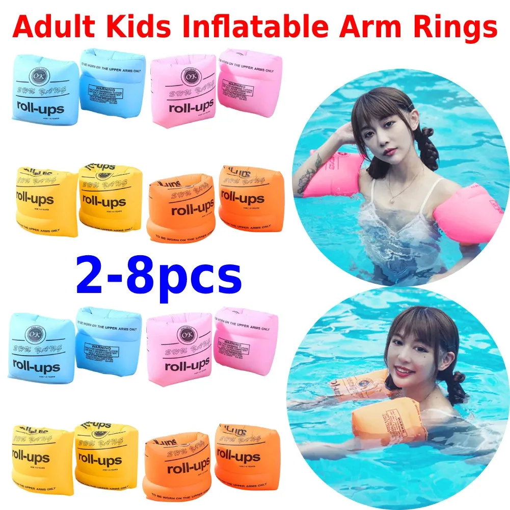 2PCS Dzieci Pierścienie ramion pływania nadmuchiwane basenowe kółko rękawy baseny opaski do trenerów pływackich 240426