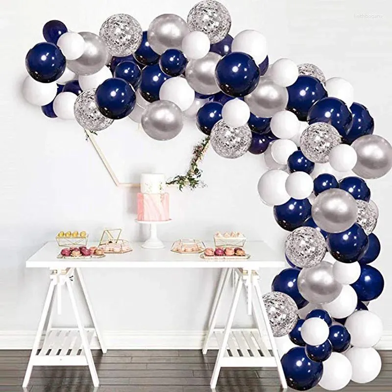 Feestdecoratie witte en blauwe ballonketen set verjaardag bruiloft combinatie festival fabrieks directe verkoop