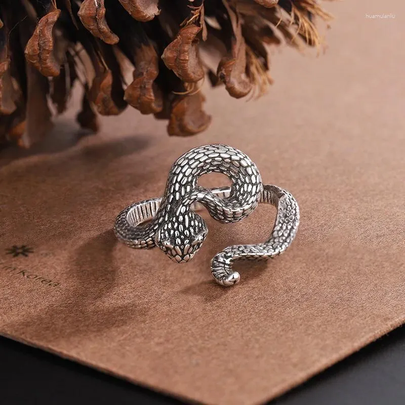 Cluster Anneaux Forest Wildlife Rattles Sinke Anneau Charme Men Snake Vintage Punk Dominering Motorcycle Jewelry Accessoires Cadeau en gros