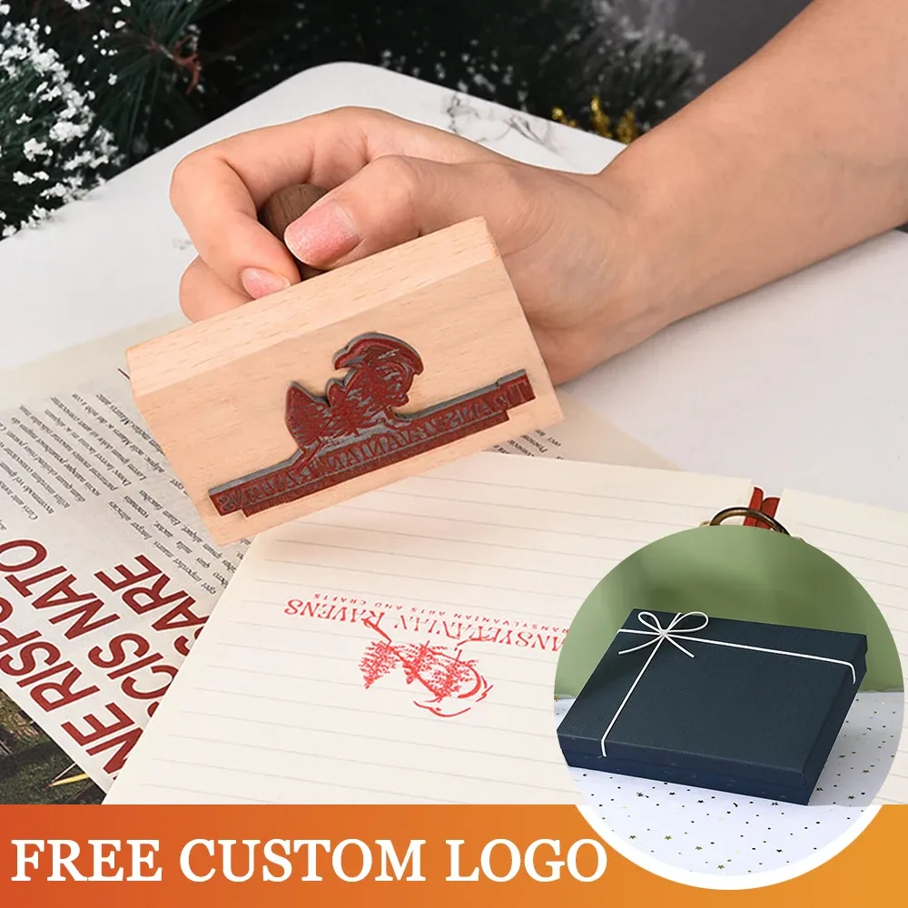 Ремесленник персонализированный штамп пользовательский деревянный штамп Wedding Seal Logo для приглашения канцелярские товары пользовательский название бизнес -брендинг свадебный бренд