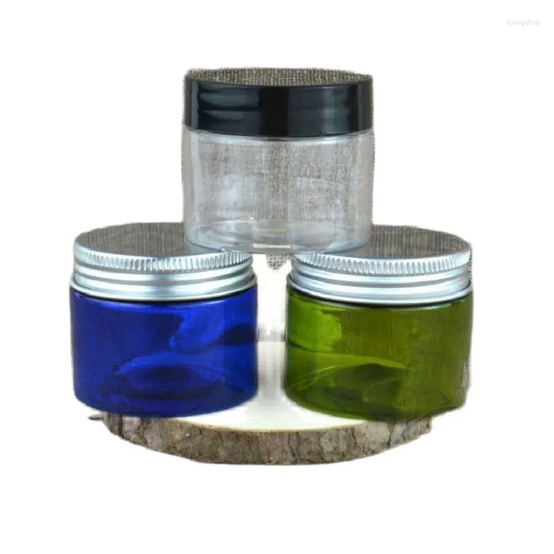 Bouteilles de rangement 50g 50 ml Jar en plastique Pet Pet vide Bleu vert