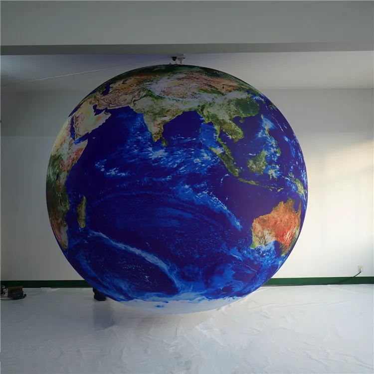 wholesale 10ft High Free Shipping Customized Inflatable Balloon Earth With LED strip For Wedding Party Decoration