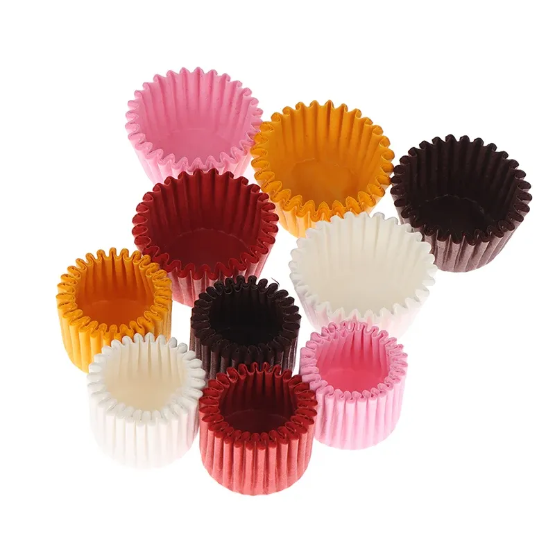 Vormen 1000 stks/lot mini chocoladepapier voeringen bakken muffin cake cupcake cases vaste kleur 2x2 cm groothandel