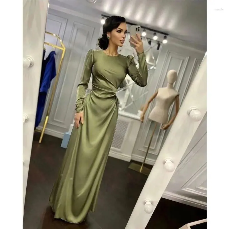 Vestidos casuais wepbel mulheres bainha de cor sólida fita adesiva irregular de cetim de cetim de manga longa elegante de manga longa elegante