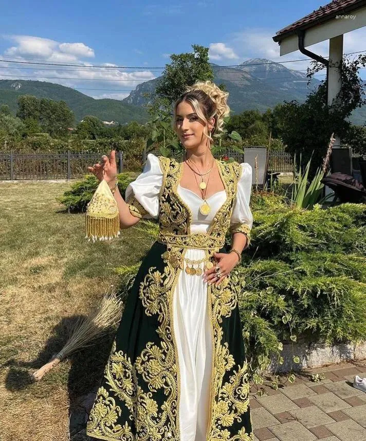 White Green Algerian Melhfa Two-Piece Velvet Gold Lace Applique Party Dress  for Women from Dhgate Urban Sexy Dresses - price 231.53