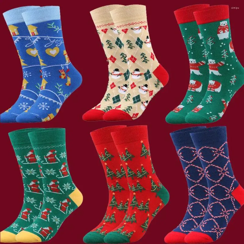 Men's Socks Cartoon Christmas For Men Women Funny Mid-tube Fashion Creative Winter Warm Home Gifts Decorations