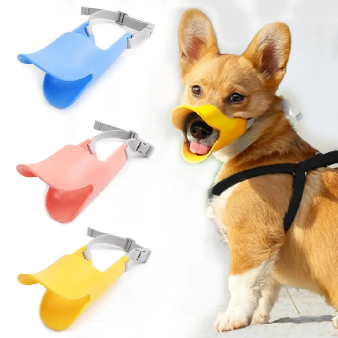 Dog Silicone Duck Muzzle For Pet Anti Bite Stop Barking Small Large Dog Mask Pet Accessories Safe Adjustable Mouthpiece Cover From 5 06 DHgate