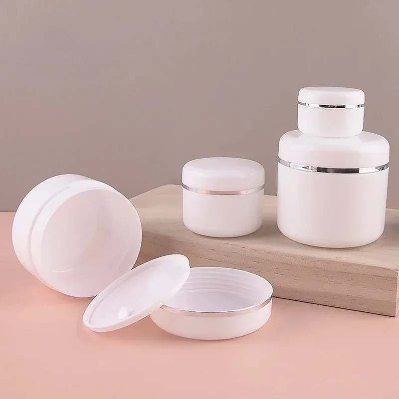 /Pack 20ml 30ml 50ml Cream Jar White Plastic Makeup Container Sample Cosmetics Box Empty Makeup Jar Pot Refillable Bottles