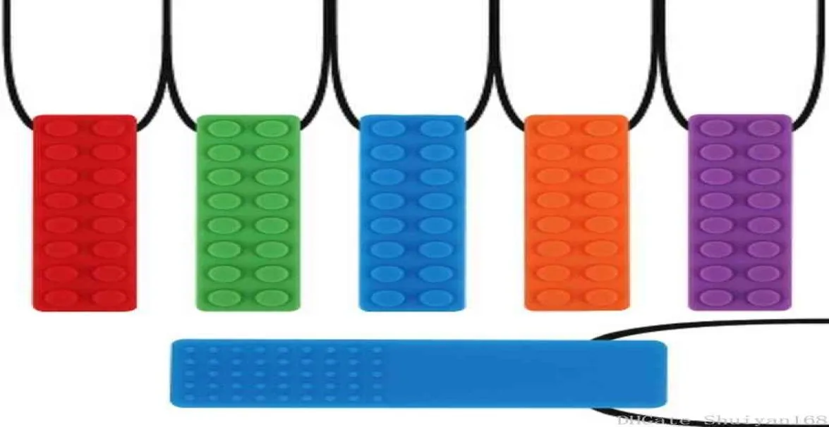 Blocco silicone masticare coglione a ciondoli in mattoni per bambini autismo sticks sticchi di ciondoli per ragazzi ragazze maschere