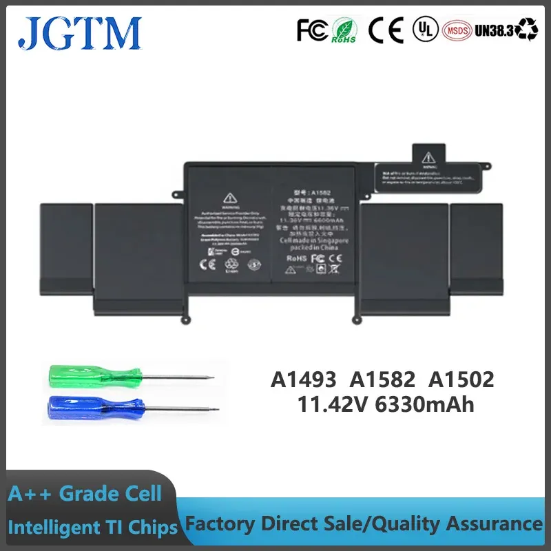Baterie JGTM A1493 A1582 A1502 Bateria laptopa dla MacBook Pro 13 -calowa siatkówka na początku 2014 r. Late 2013 Me864 Me865 11.42V 74,9W