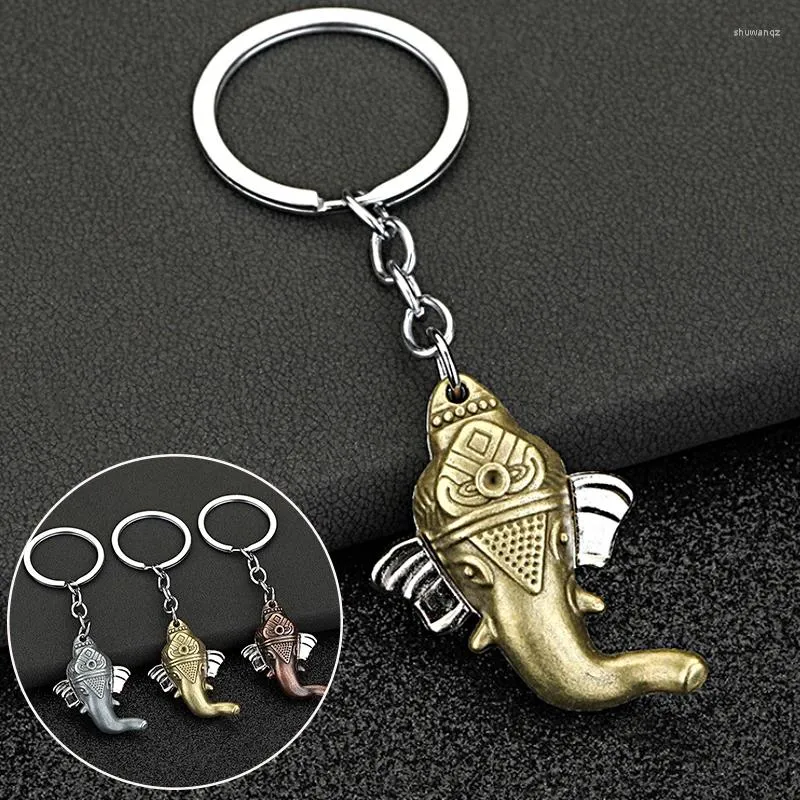Keychains olifant kop sleutelhanger ring vaste kleur sleutelhanger tas tas tas decor hanger hangende vintage dier charmes decoraties