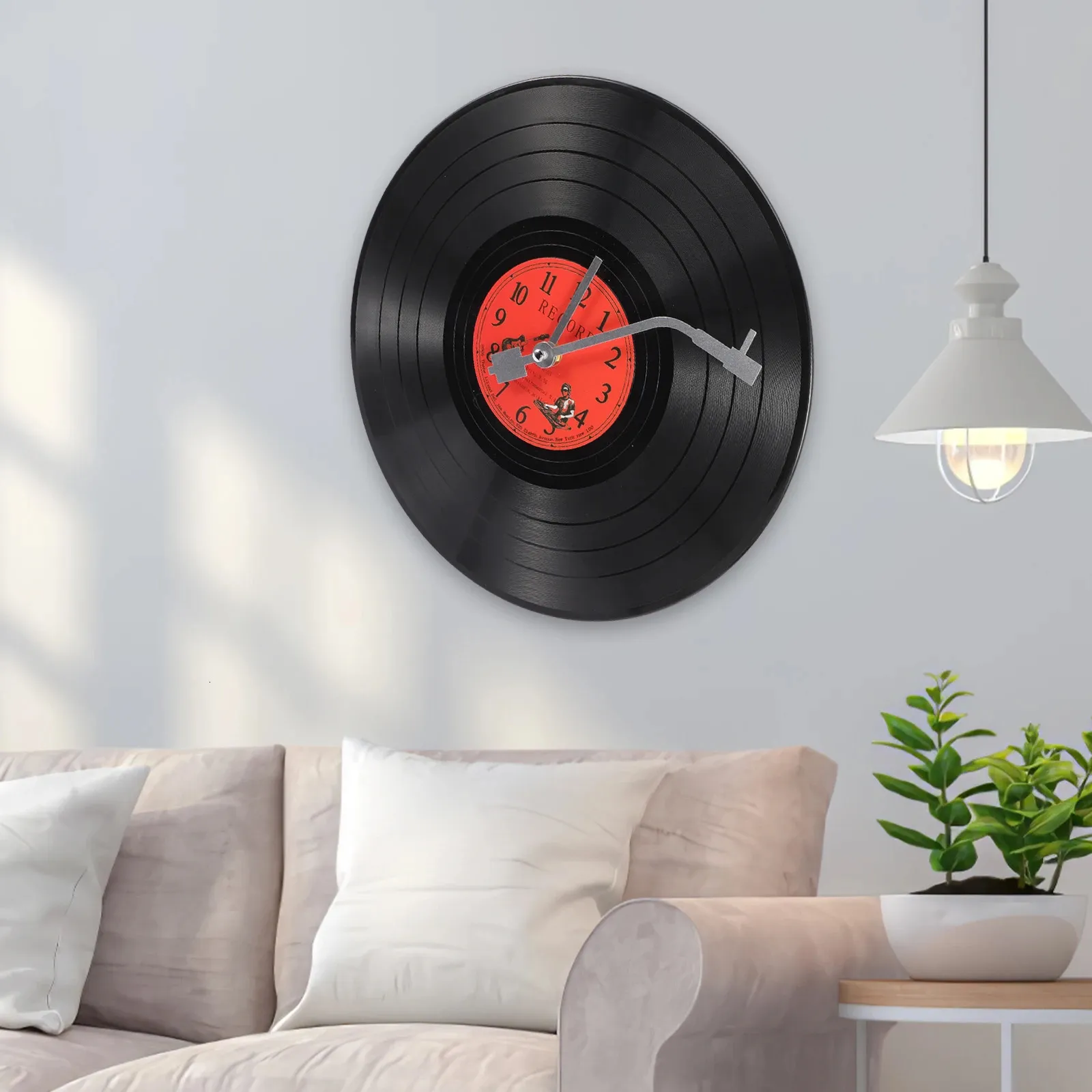 Horloge de bureau Vinyl Record Mur vinyle Record Murau horloge graffiti Home Plastique Plastique Décor de chambre à coucher