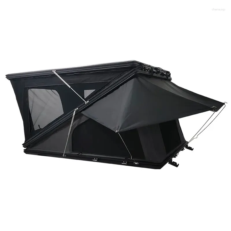 Tenten en schuilplaatsen z Roof Top Tent Hardshell 3-4 Persoon Triangle Camping Dak Aluminium Clamshell Hard Shell
