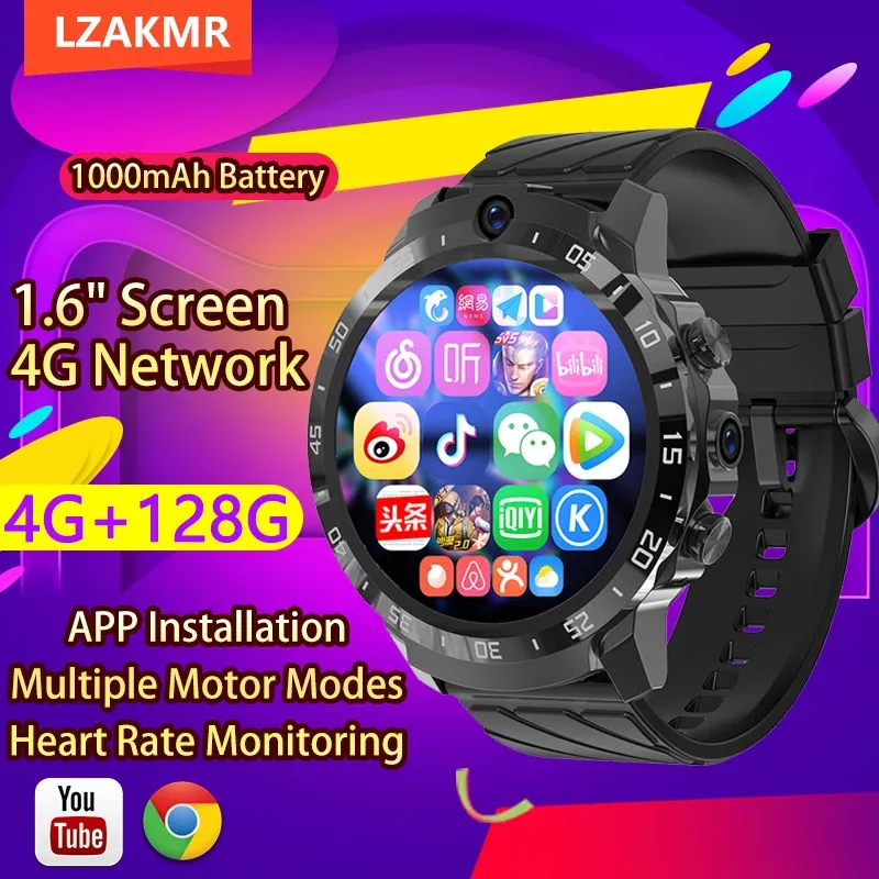 Watches 2023 NEW MT27 Smart Watch For Men 1.6" Screen 4G Network 1000mAh Battery APP Installation Message Reminder Multiple Motor Modes