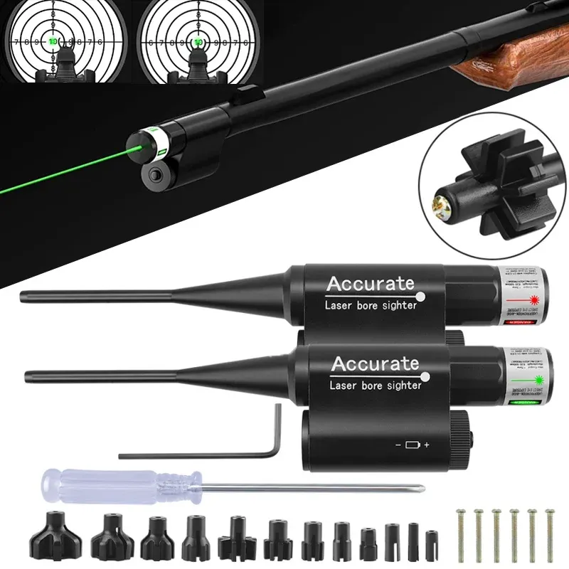Óptica com baterias kit de mira verde a laser vermelho para 0,177 a 12ga rifles pistol tambor