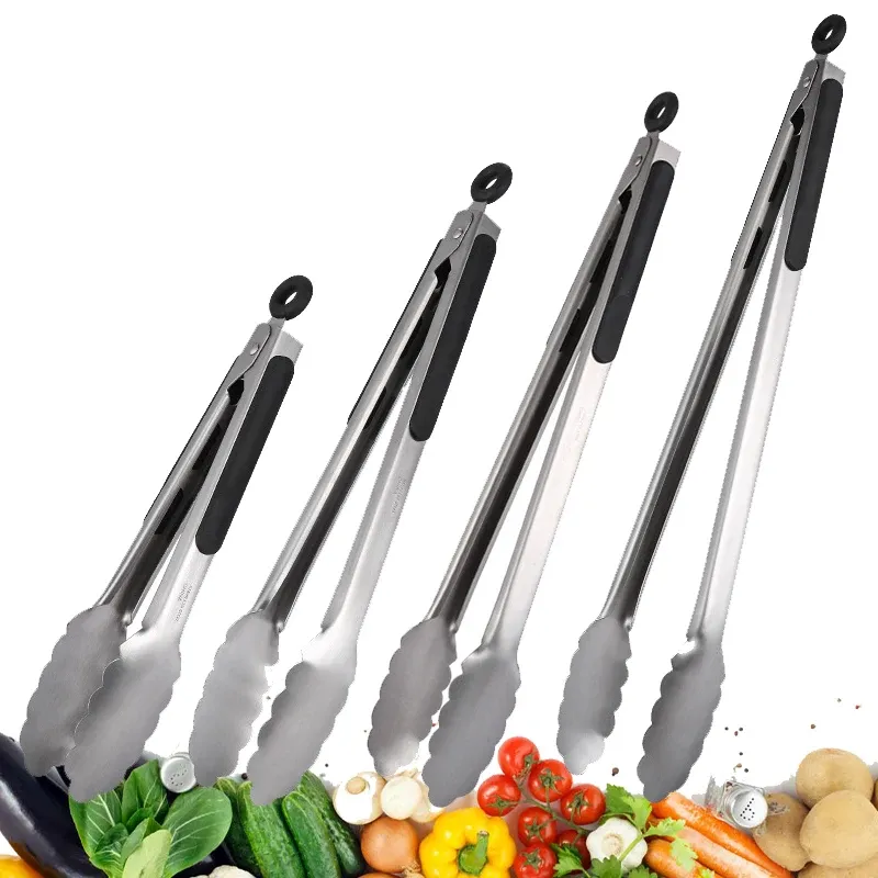 Accessoires 9/12/16 pouces de long BBQ Tongs Pandon non glisser